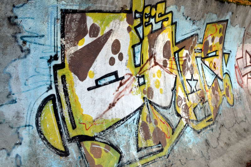 More graffiti on the bobsled in Sarajevo