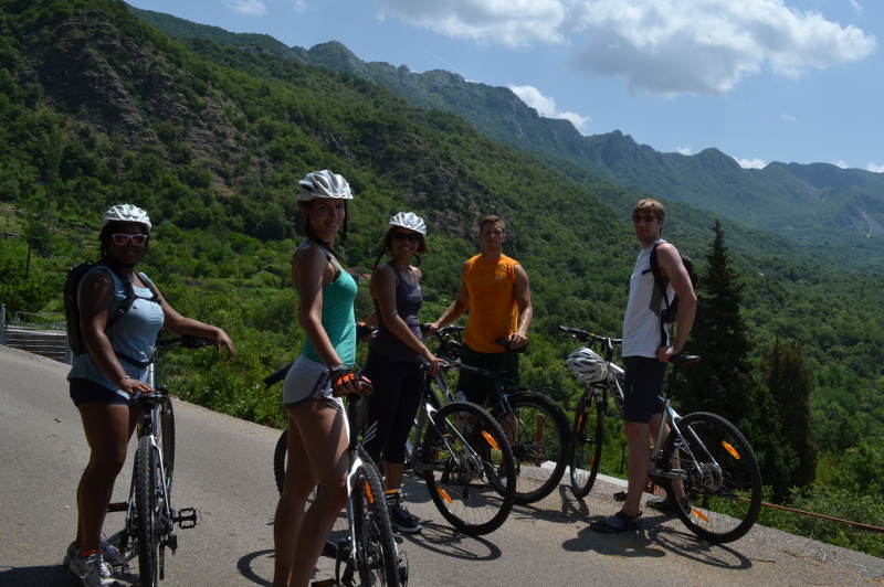 Group biking pic in Virpazar - meanderbug