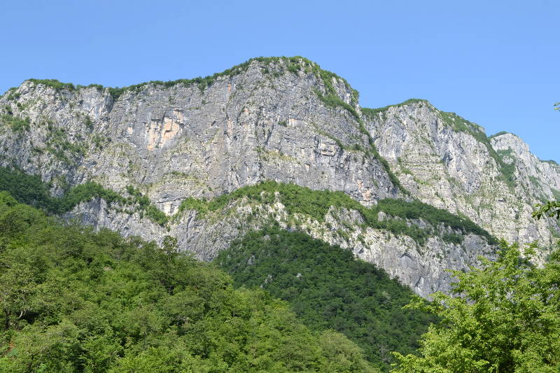 Cliffs towering above Mrtvica Canyon