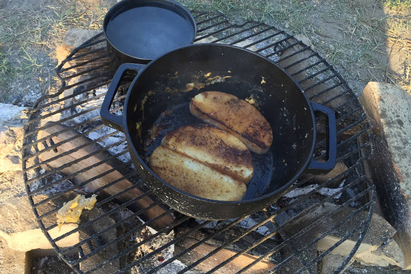 Cooking out while camping