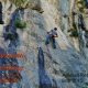 arnaud petit climbing the face of Brar Canyon in Albania