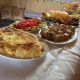 National Montenegrin food served in Bajrovica Katun in Prokletija