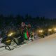 Snow mobiling at night