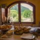 Organic traditional foods with mountain view through window at Montenegro farm stay