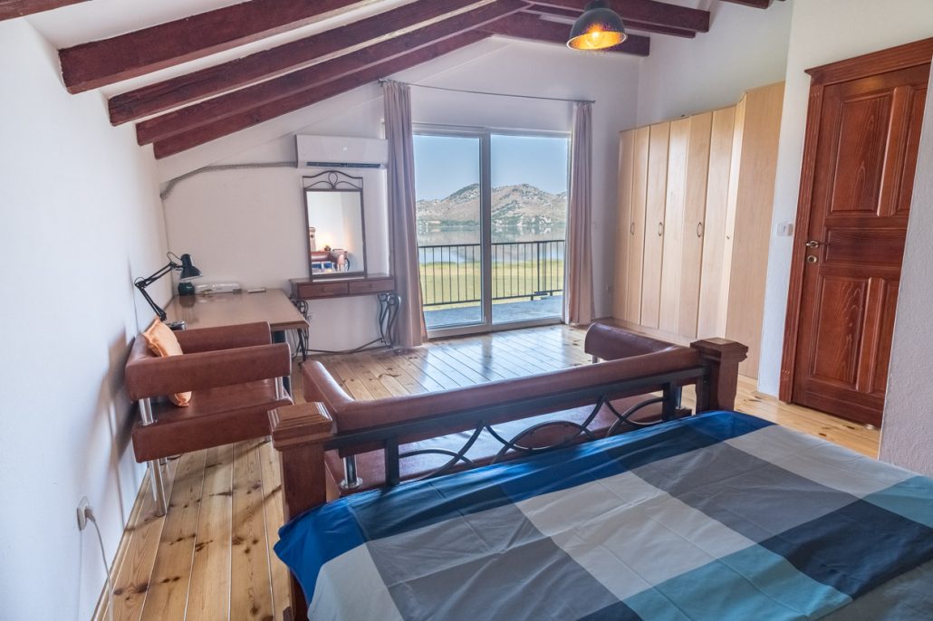master bedroom with Skadar Lake view
