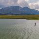 aerial view of fly fishing in Durmitor Park in Montenegro