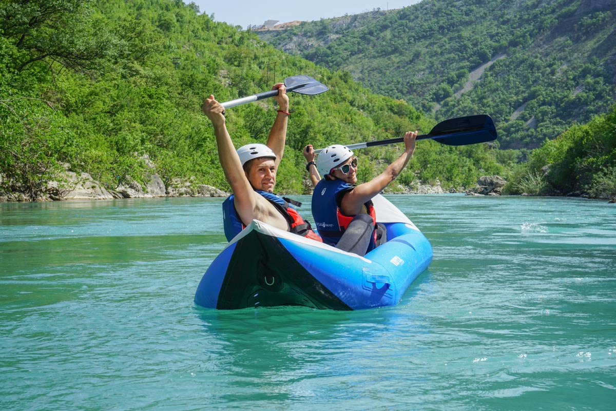 couple canoe adventure near Podgorica